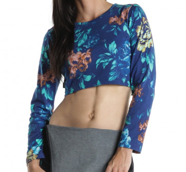 INSIGHT LONG SLEEVE DONNA FLORAL BLUE FLORAL