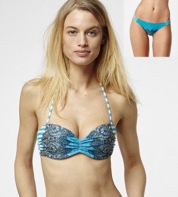 O'NEILL BIKINI PW MIRISSA MOLDEN TOP CHEEKY BOTTOM BLUE AOP 