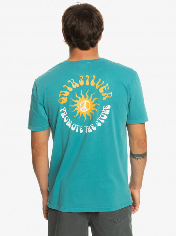 QUIKSILVER T-SHIRT UOMO SUN BLOOM BRITTANY BLUE