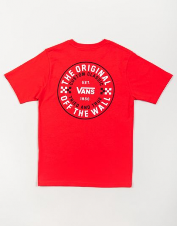 VANS T-SHIRT RAGAZZO CUSTOM CLASSIC TRUE RED