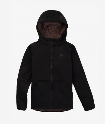 BURTON FELPA RAGAZZO KIDS' CROWN WEATHERPROOF FULL-ZIP SHERPA FLEECE TRUE BLACK