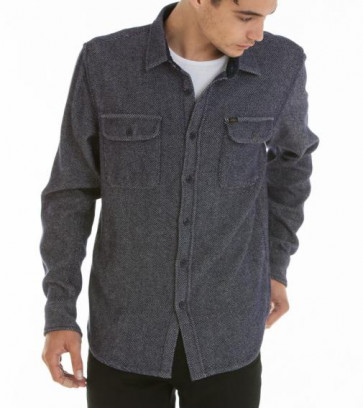 OBEY CAMICIA UOMO L/S DAVIN WOVEN NAVY