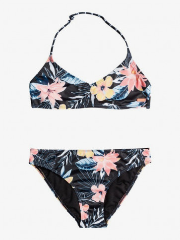 ROXY BIKINI BAMBINA FLOWERS ADDICT ANTRACHITE