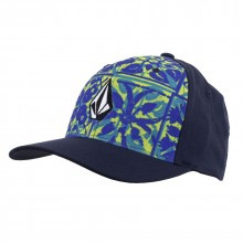 VOLCOM CAPPELLINO FLEXFIT FULL STONE PRINT HAT NVY