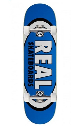 REAL SKATEBOARD COMPLETO TEAM EDITION OVAL LG 8.0" BLUE