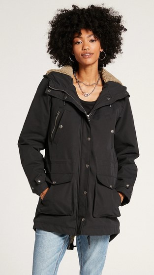 VOLCOM GIACCA DONNA WALK ON BY 5K PARKA BLACK