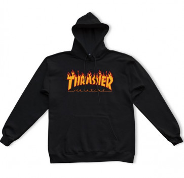 THRASHER FELPA UOMO FLAME BLACK