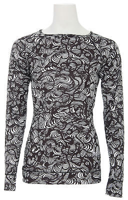 BURTON LONG SHIRT DONNA BW LIGHTWEIGHT CREW TRUE BLACK TIDAL WAVE PRINT