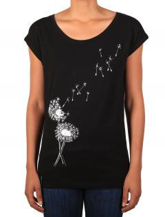 IRIEDAILY T-SHIRT DONNA  PUSTEBLUME TEE BLACK