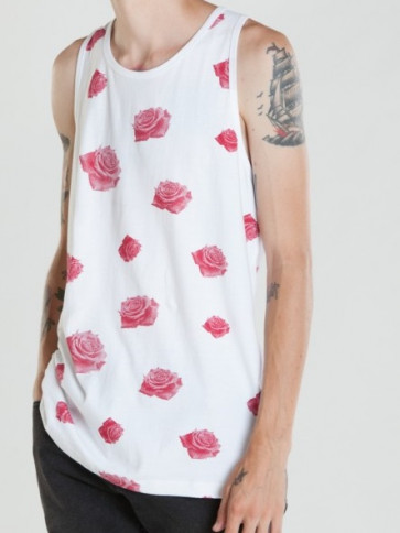 OBEY CANOTTA UOMO ROSES TANK RED MULTI