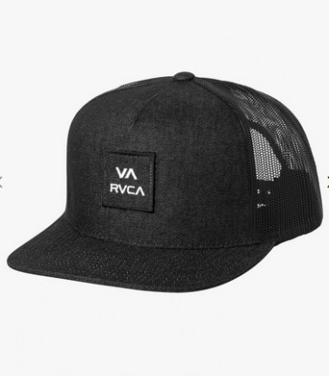 RVCA CAPPELLINO TRUCKER VA ALL THE WAY BLACK WHITE