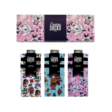 AMERICAN SOCKS CALZE TROUBLE MAKER GIFT BOX 3 PAIA