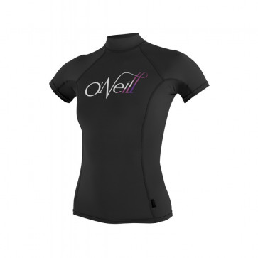 O'NEILL LICRA DONNA WMS SKINS S/S CREW BLK/BLK/BLK