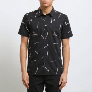 VOLCOM CAMICIA  UOMO S/S WAITS BLK