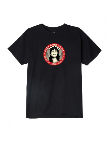 OBEY T-SHIRT DONNA WAKE UP SILENT MAJORITY BLACK