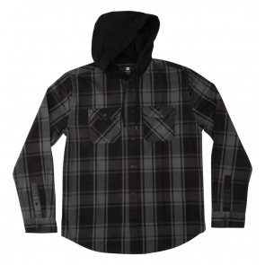 DC CAMICIA UOMO RUCKUS ED  BLACK/ DARK SHADOW PLAID