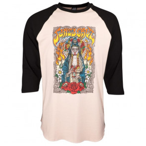 SANTA CRUZ MAGLIA UOMO SANTA MUERTE BASEBALL BLACK MUSHROOM