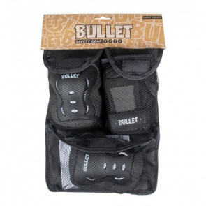 BULLET PROTEZIONI TRIPLE PADSET BLAST V2 JUNIOR BLACK WHITE 