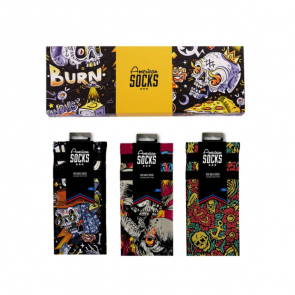 AMERICAN SOCKS CALZE BURN GIFT BOX 3 PAIA