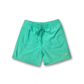 CARHARTT WIP BOARDSHORT UOMO CHASE SWIM TRUNK AQUA GREEN GOLD