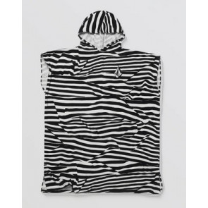 VOLCOM PONCHO TELO MARE HOODED CHANGING TOWEL WHITE BLACK