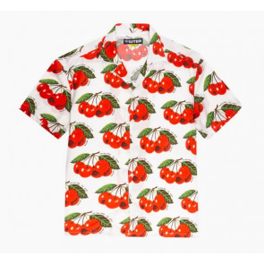 IUTER CAMICIA UOMO CHERRY ALLOVER SHIRT WHITE