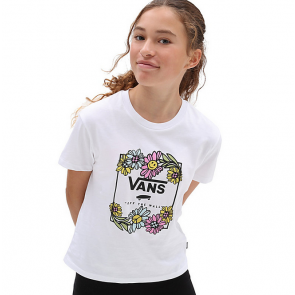 VANS T-SHIRT RAGAZZA ELEVATED FLORAL CREW WHITE