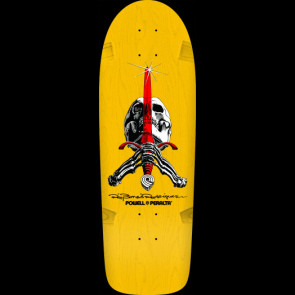 POWELL PERALTA TAVOLA SKATEBOARD OG RAY RODRIGUEZ SKULL & SWORD YELLOW 10"