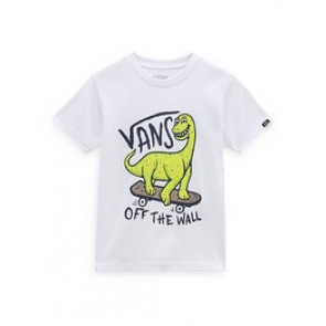 VANS T-SHIRT BAMBINO DINOSK8 WHITE
