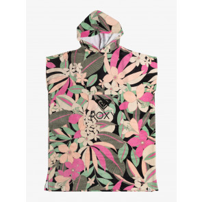 ROXY TELO MARE DONNA PONCHO STAY MAGICAL PRINTED ANTHRACITE PALM SONG AXS
