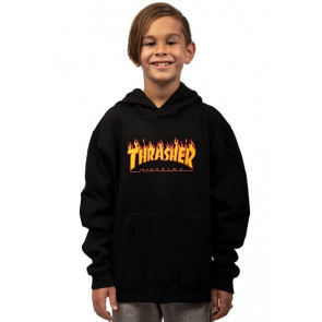 THRASHER FELPA RAGAZZO YOUTH FLAME LOGO BLACK