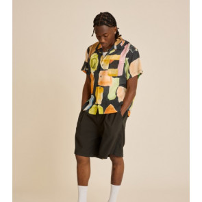 OBEY CAMICIA UOMO JEMS WOVEN BLACK MULTI