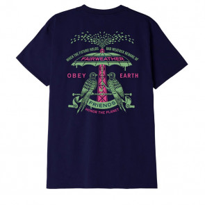 OBEY T-SHIRT UOMO FAIRWEATHER FRIENDS CLASSIC T-SHIRT NAVY