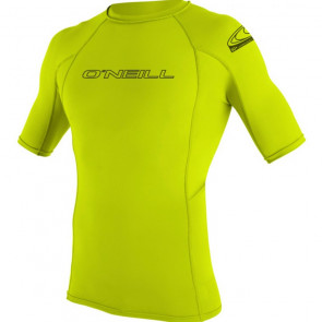 O'NEILL LICRA UOMO BASIC SKINS S/S RASH GUARD LIME