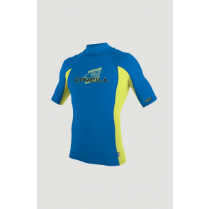 O'NEILL LICRA RAGAZZO YOUTH PREMIUM SKINS S/S RASH GUARD OCEAN/ELECTRIC LIME/OCEAN