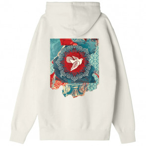 OBEY FELPA UOMO PEACE DOVE BLUE HOOD UNBLEACHED