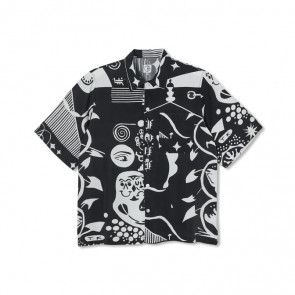 POLAR CAMICIA UOMO SPIRAL SHIRT BLACK WHITE 