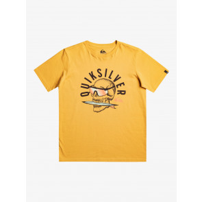 QUIKSILVER T-SHIRT RAGAZZO ROCKIN SKULL BRIGHT GOLD