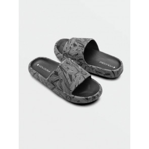 VOLCOM CIABATTE UOMO MENS STONEY CLOUD SLIDE SANDALS BLACK WHITE