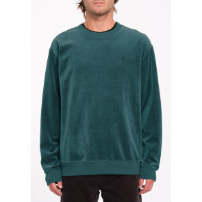 VOLCOM FELPA UOMO SINGLE STONE VELVET CREW EVERGREEN