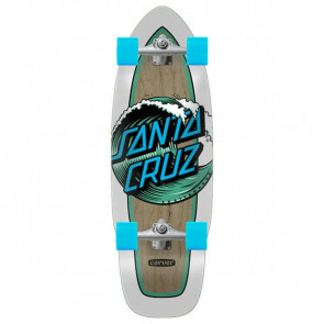 SANTA CRUZ LONGBOARD CRUISER SURF SKATE WAVE DOT CUT BACK 9,75" X 29,95"